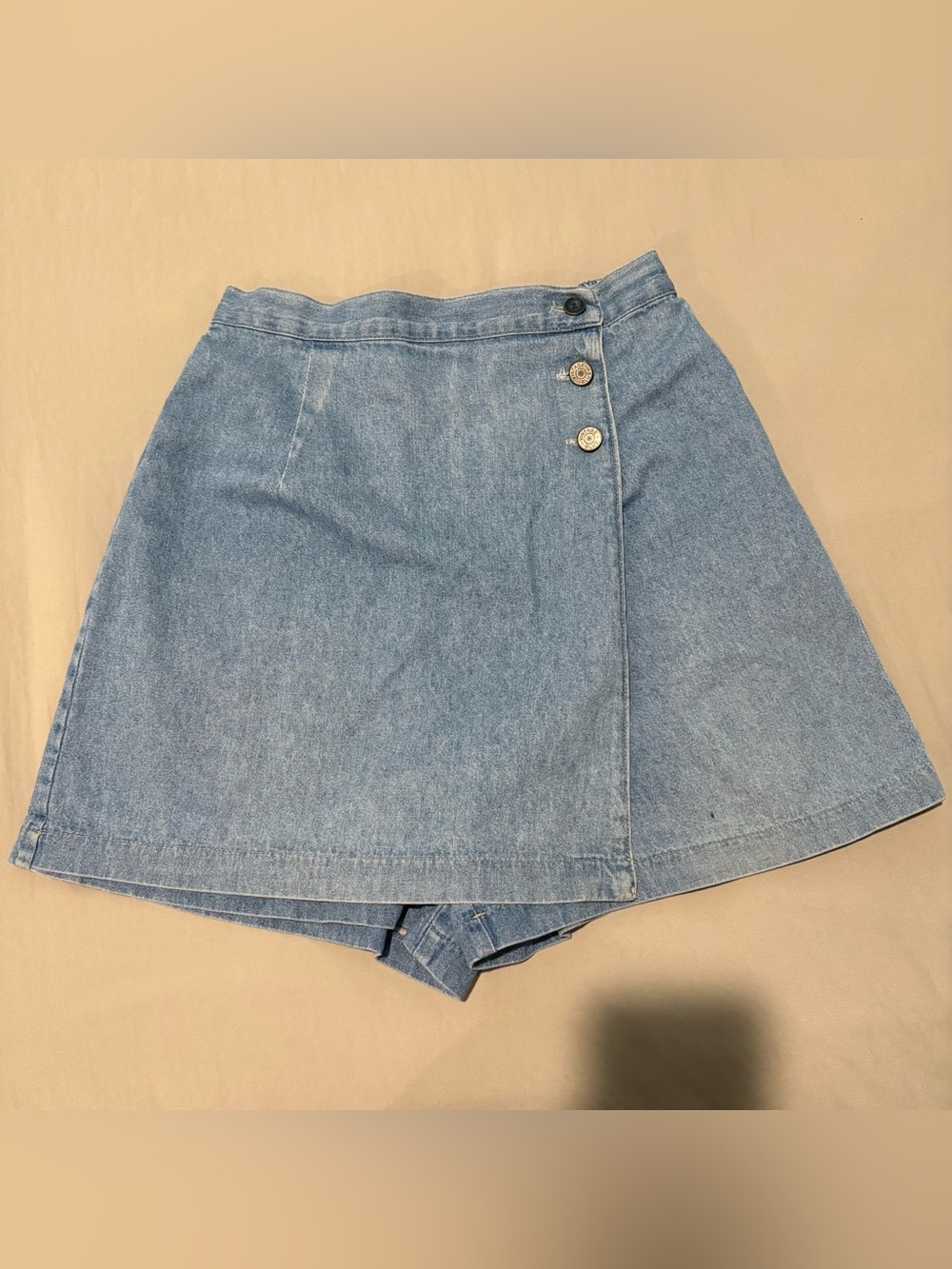 Vintage Blue Denim Wrap Skort